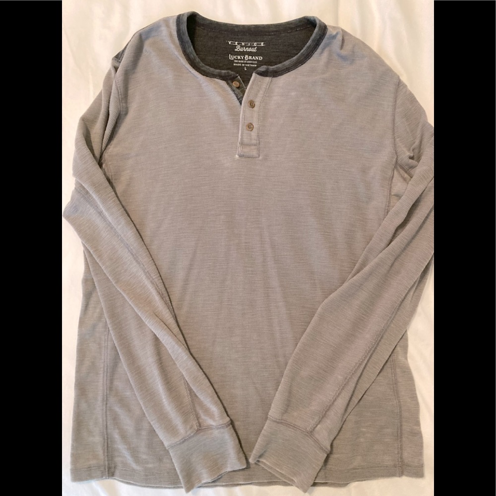 Lucky Brand Large Ribbed Henley Shirt